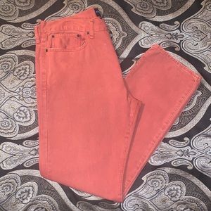 Lucky Brand Jeans Size 36 x 32 121 Heritage Slim Orange Mid Rise Denim
